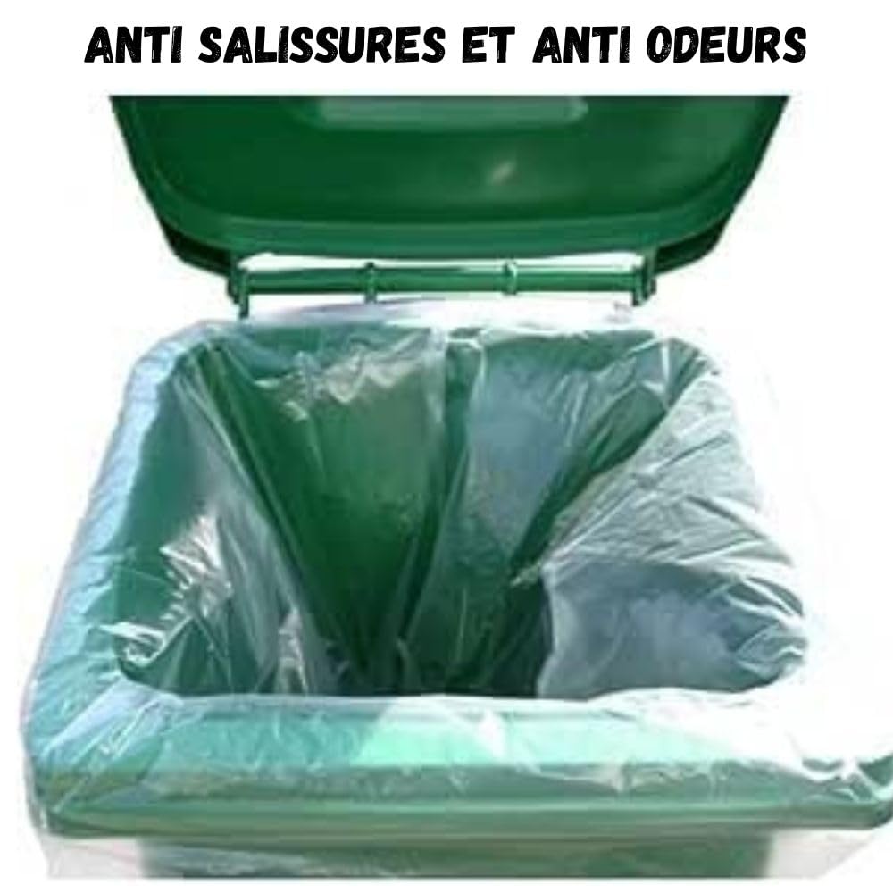 SACCHI SPAZZATURA TRASPARENTI 240L x100, Sacco per Pattumiere, 240 Litri, Trasparente, Contenitore a 2 Ruote, ad Alta Resistenza, Tri-Selettivo, Protezione Anti-Perdite e Sporco, Lavabile