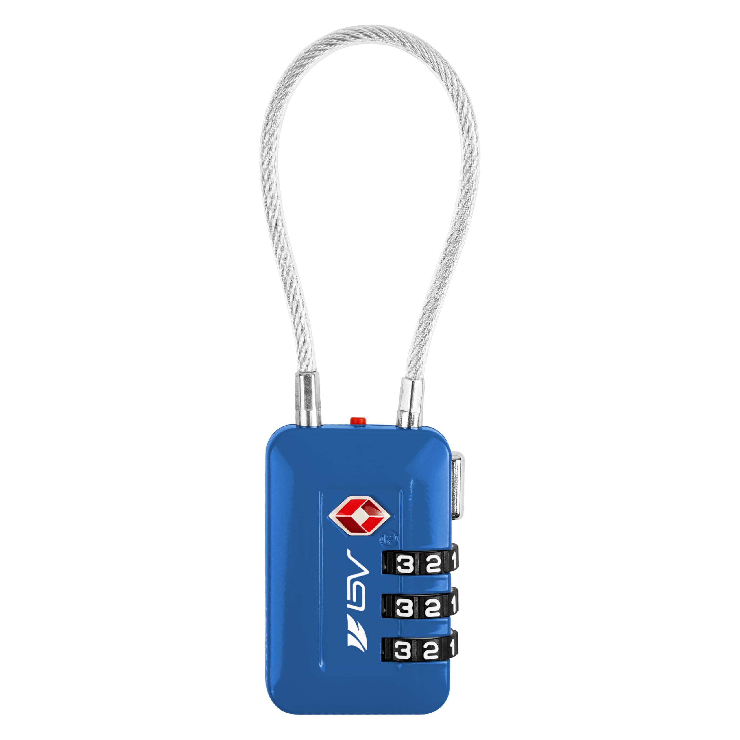 TSA Accepted Luggage Travel Lock, Set-Your-Own Combination Lock for School Gym Locker, Luggage Suitcase Baggage Locks, Filing Cabinets, Toolbox, Case (Blue, 1 Pack)