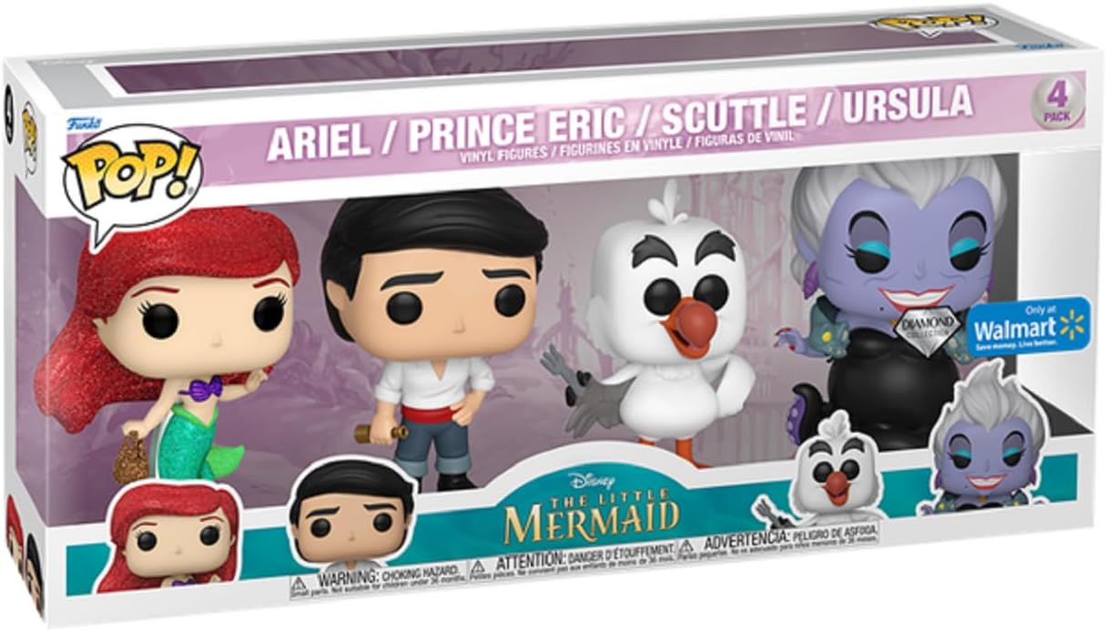 Funko Pop! Disney: Little Mermaid 4pk (DGLT)(Exc), Collectible Vinyl Figure - 69110