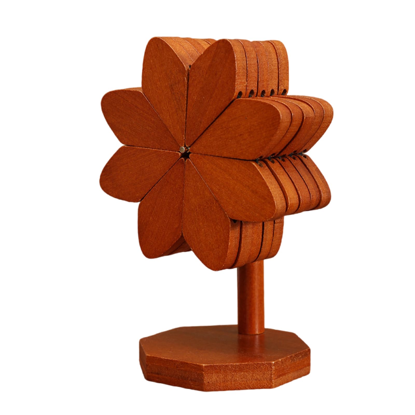 PANGBOER Wooden Trivet Set Countertop Protectors Natural Wood Pinwheel Shape Placemat for Hot Dishes Pots Pans Natural Wood Pots Holders