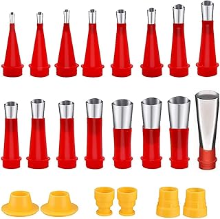 22 Pack Universal Integrated Rubber Nozzle Tool Kit Stainless Steel Caulking Nozzle Coating Caulking Nozzle Applicator Easy Caulking Finisher Set with Base for Home Use