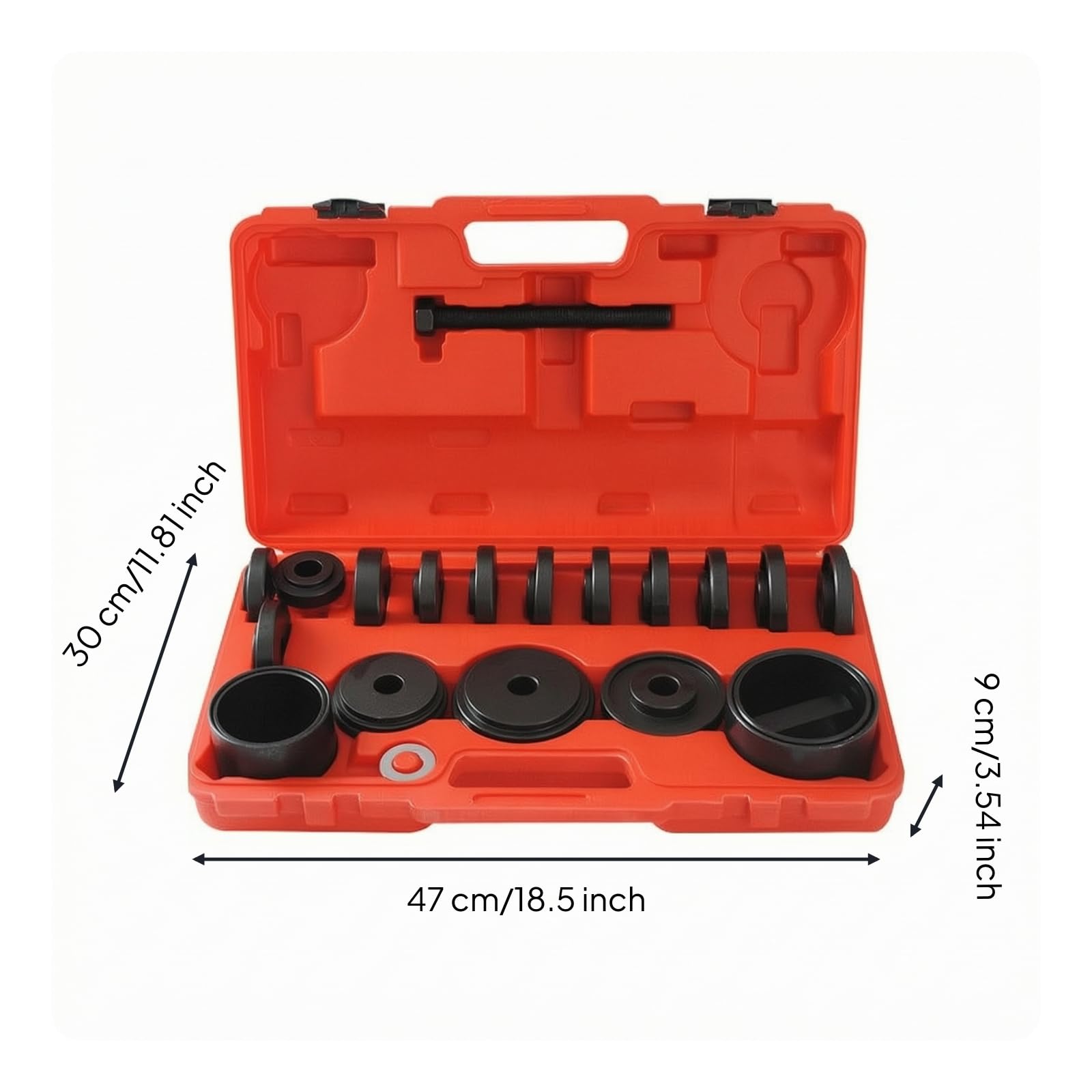 Juego de Extractor de Buje de Rueda y Cojinete Automotriz Kit de con Adaptador y Múltiples Manguitos Estructura de Aleación Duradera Apto para Servicio en Taller Mecánica Flotas