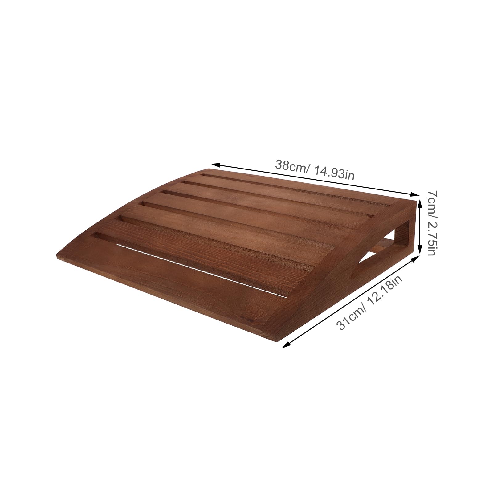 Lurrose Oreiller Cervical pour Sauna en Bois Poli Fait Main, Appui-tête Ergonomique 38 X 30 X 7 Cm, Accessoire Respirant et Hypoallergénique pour Spa, Hammam, Détente et Repos Prolongé