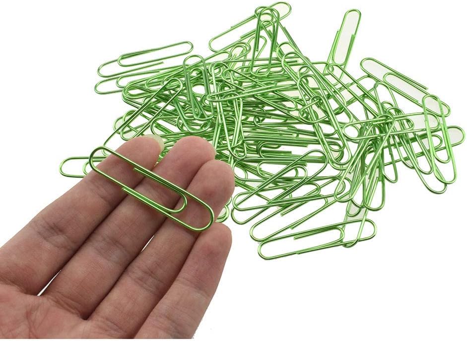 HAHIYO Paper Clips Large 2 inches Length Green Paperclips
