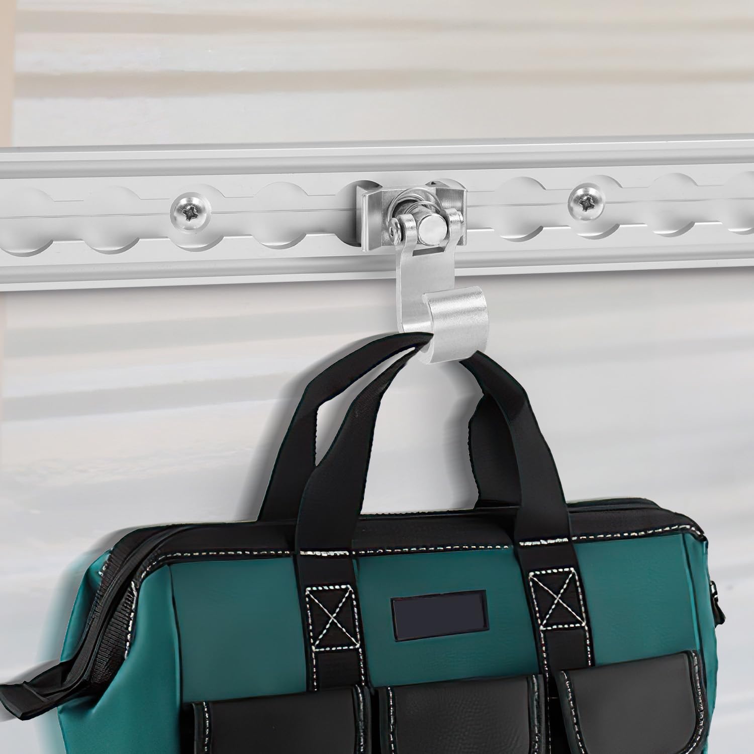 Airlineschiene Fitting 10 Stück, Airlineschiene Zubehör Haken Maximale Tragfähigkeit 45kg,Silber Eloxiert,Aluminium,Einfachendbeschlag für Zurrschienen