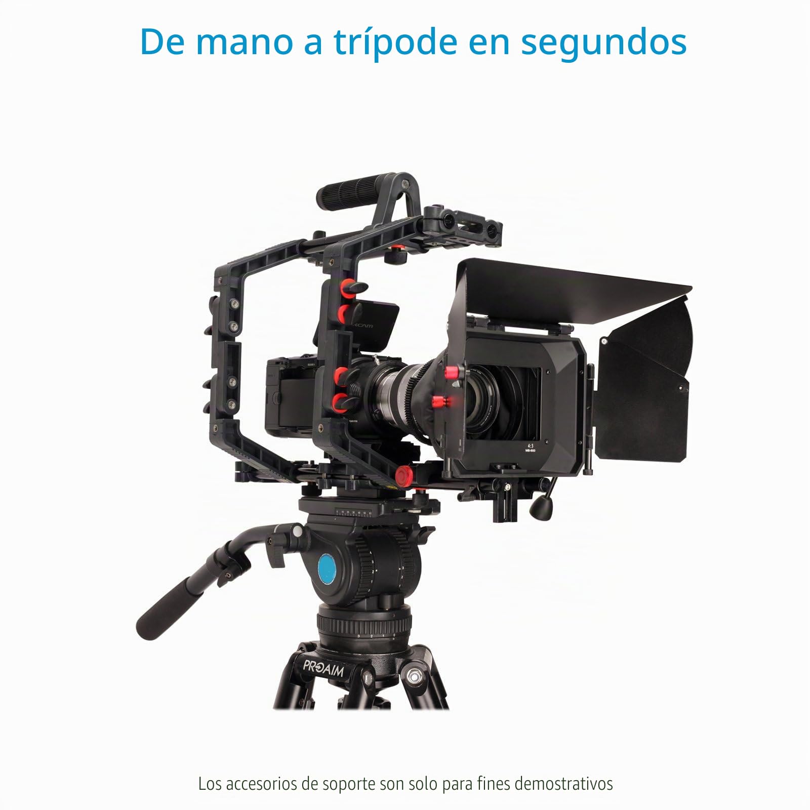 Kit de Hombro FILMCITY FC-02 con Matte Box y Jaula para DSLR | Soportes de jaula convertibles de 9-6", empuñaduras ajustables, 2 portafiltros giratorios 4x4" y lentes de 95 mm.