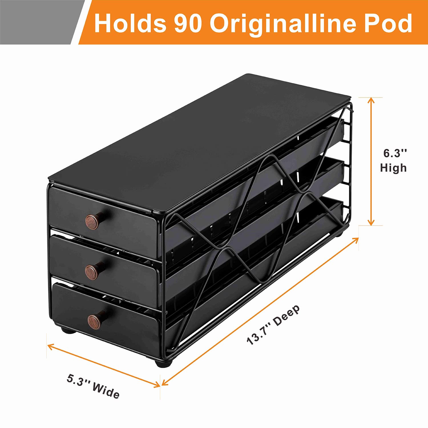 ZCDCP Soporte para cápsulas de café, compatible con cápsulas Nespresso Originaline, organizador de encimera de cocina de oficina (90 cápsulas-3 niveles)