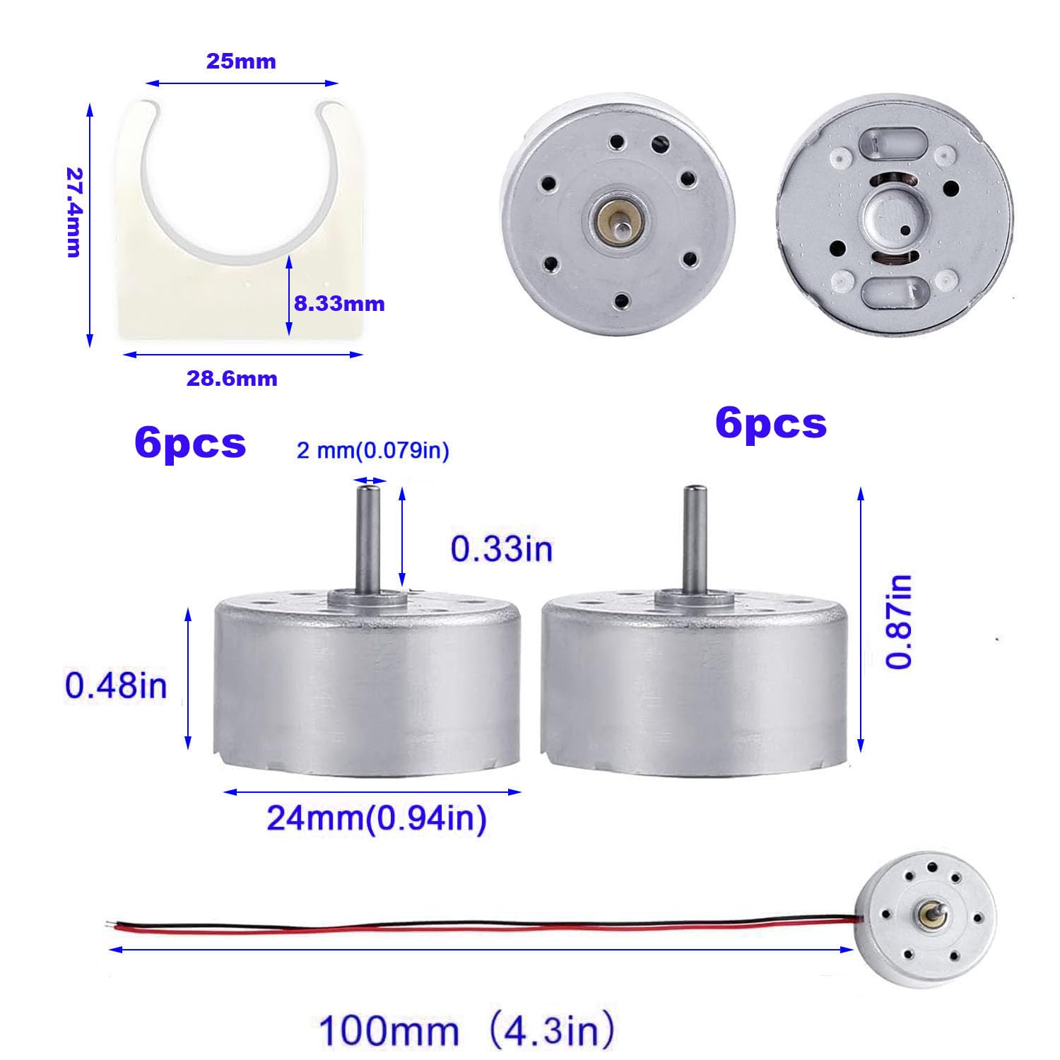 RUNCCI-YUN 6Pcs 1.5V-3V-6V-9V DC Motor - Image 2