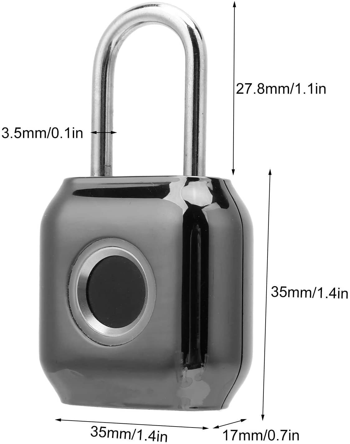 Candado inteligente con huella dactilar, Candado Inteligente de Huella Dactilar Gris 62.8x35x17mm IP66 Carga USB 40 Huellas Dactilares