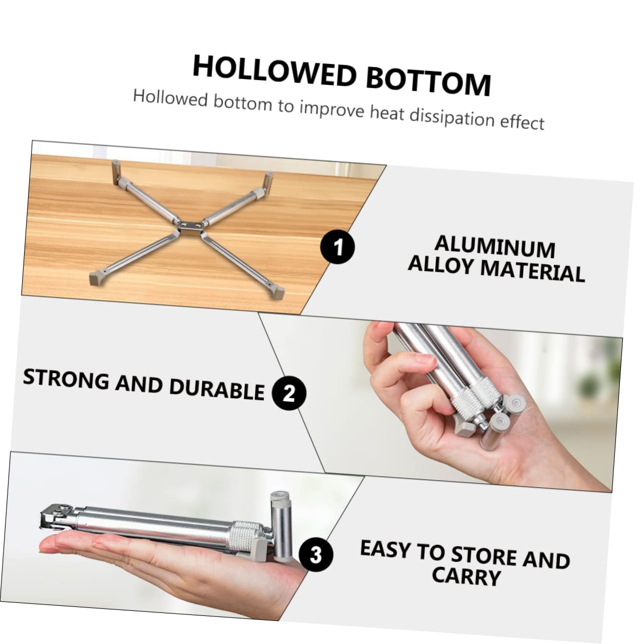 NUOBESTY Lega di Alluminio, Supporto Regolabile per Laptop e Tablet Argento
