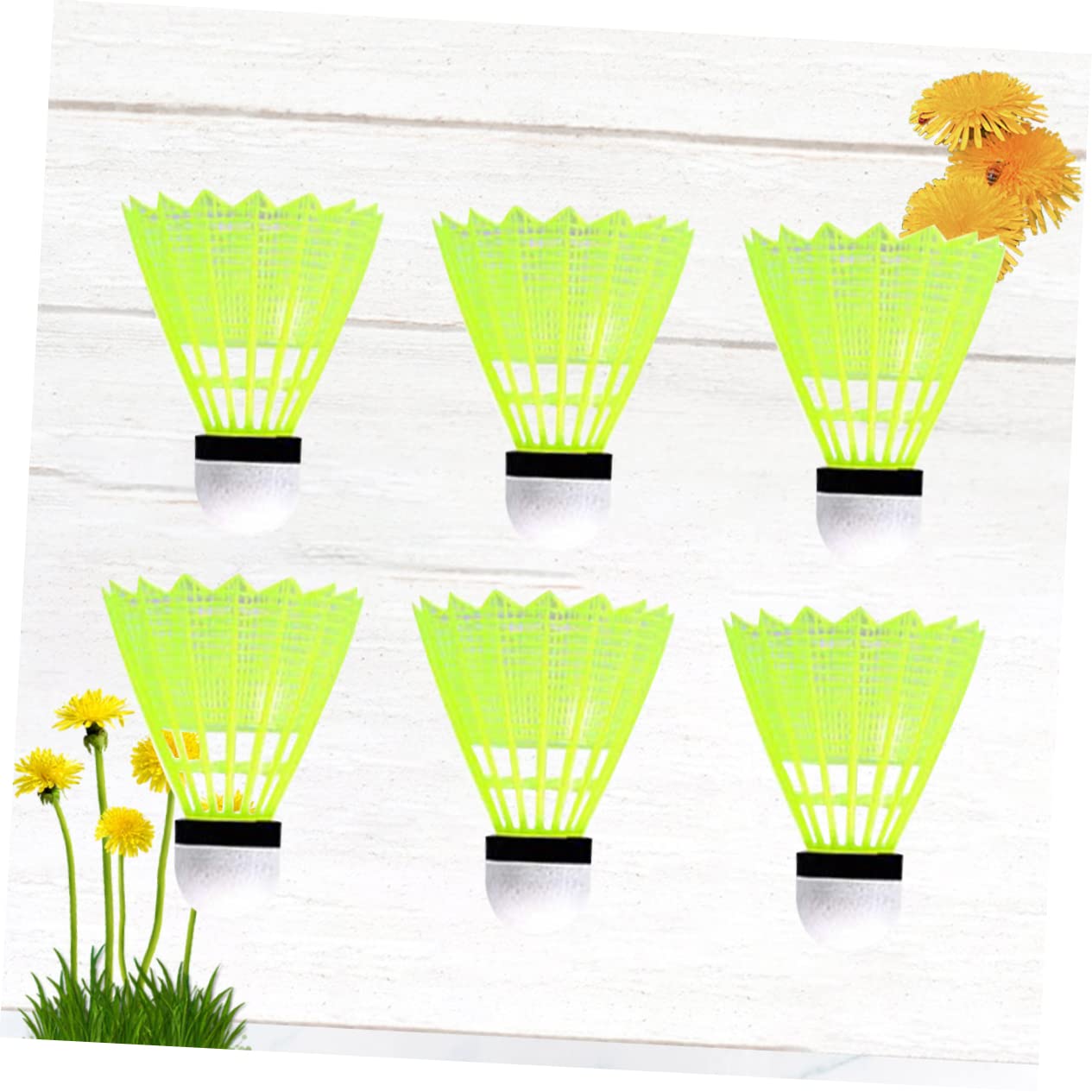 Hemoton 6pcs Nylon Badminton Shuttlecocks Outdoor Set Sturdy Elastic for Sports Fitness Activities