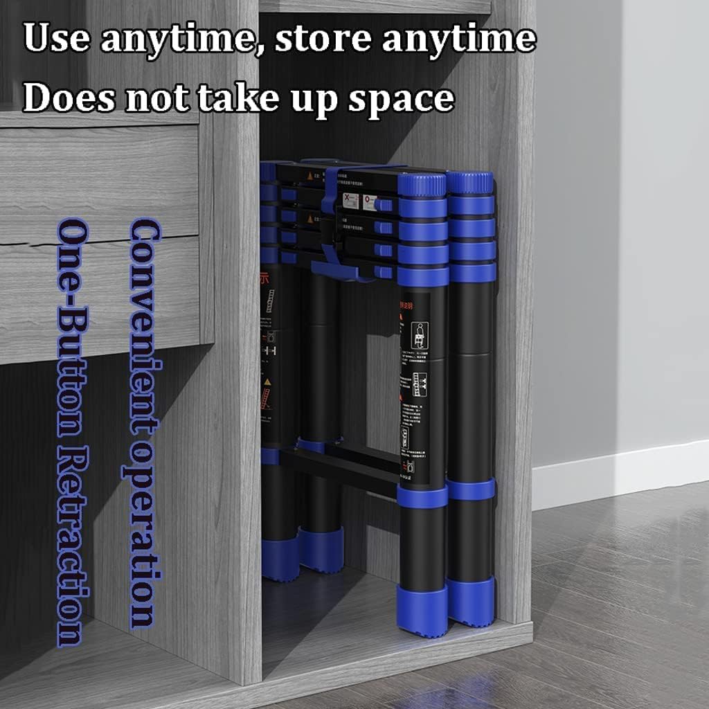 Step Ladder Classic Telescoping Ladders, Type A Portable Folding Ladder Multipurpose Step Ladders, 330lb Capacity Folding Ladder Telescopic Ladder(Size:7.5FT/2.3M)