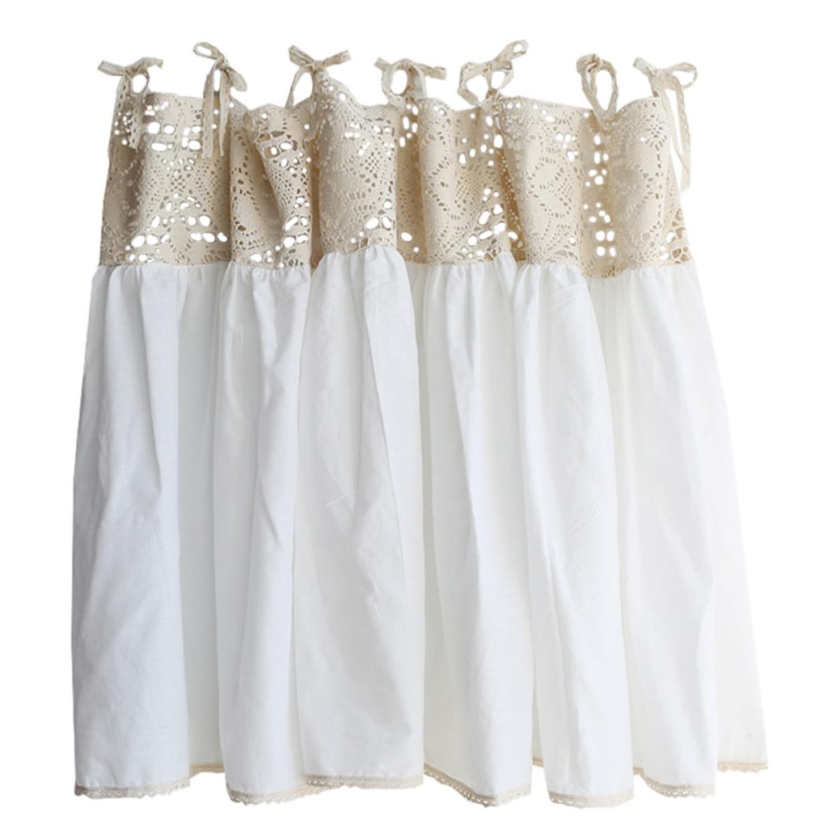Rideau suspendu en coton blanc pour une cuisine lumineuse et cosy