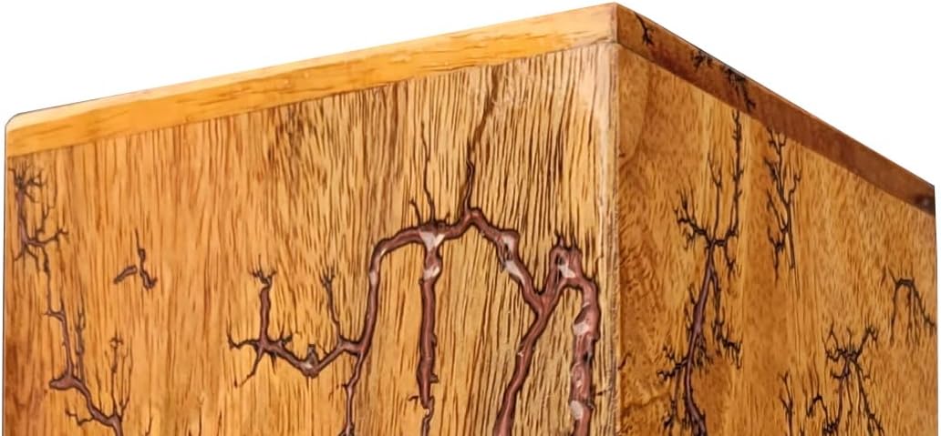 Rosewood Urn Box for Human Ashes, Lichtenberg Figure Urn for Human Ashes, Cremation urn Burial Urn Box Adult Large Funeral Ashes Urn for Adults, Urn for Human Ashes Burial Urn (XSmall)