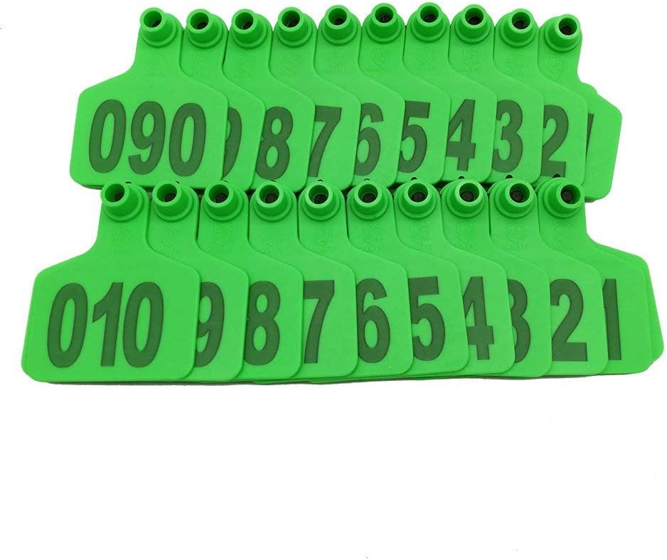 howellsfarm 1000PCS Cattle Ear Tags Customized Animal Pet Cow Large Plastic Livestock Ear Marked Identification Tags (Green)