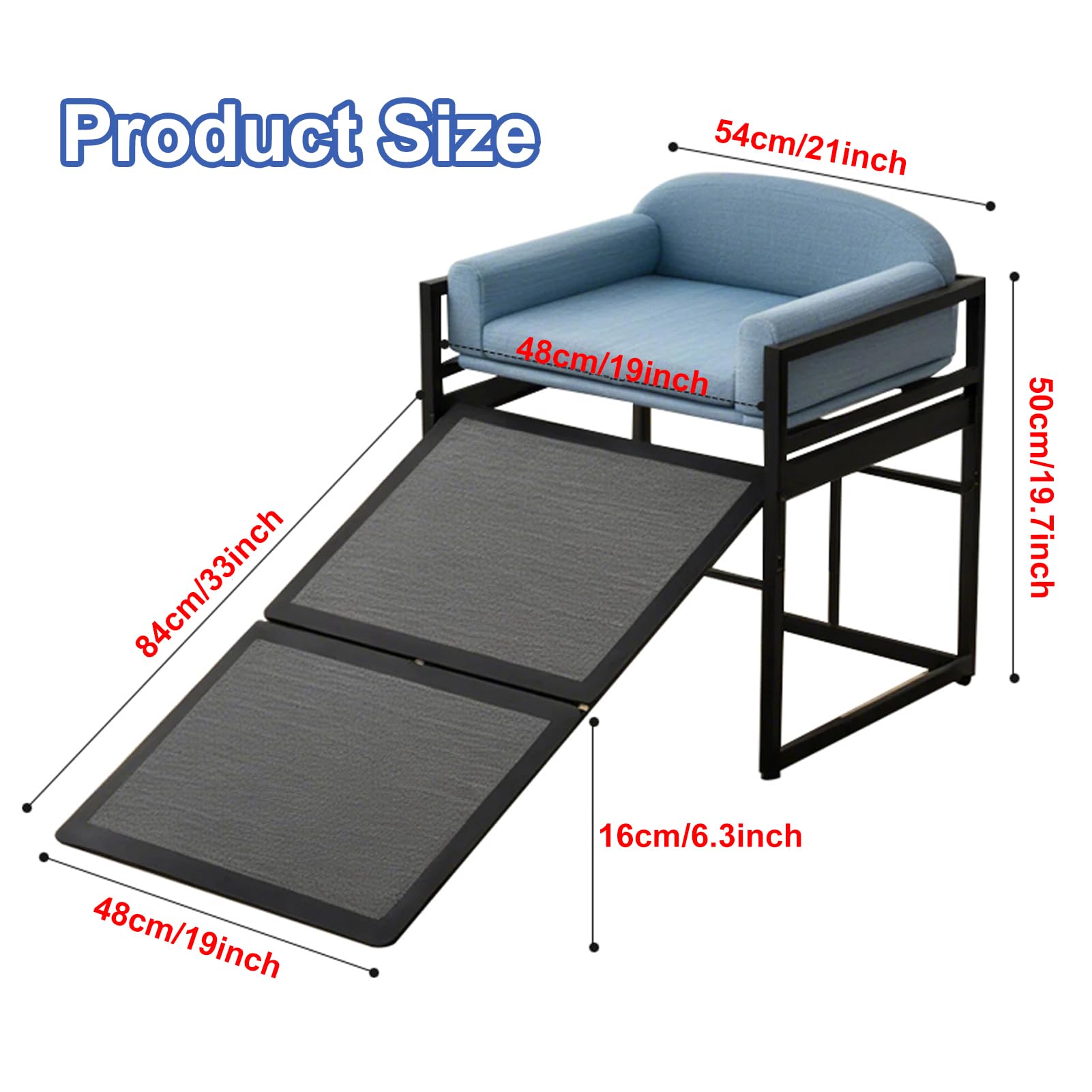 Rampas Plegables para Perros con Cojín De Asiento, Escalera Antideslizante para Mascotas para Subir A La Cama O Al Sofá, Escalón para Perros Pequeños Y Medianos, Marco De Metal,Beige,with Wheels