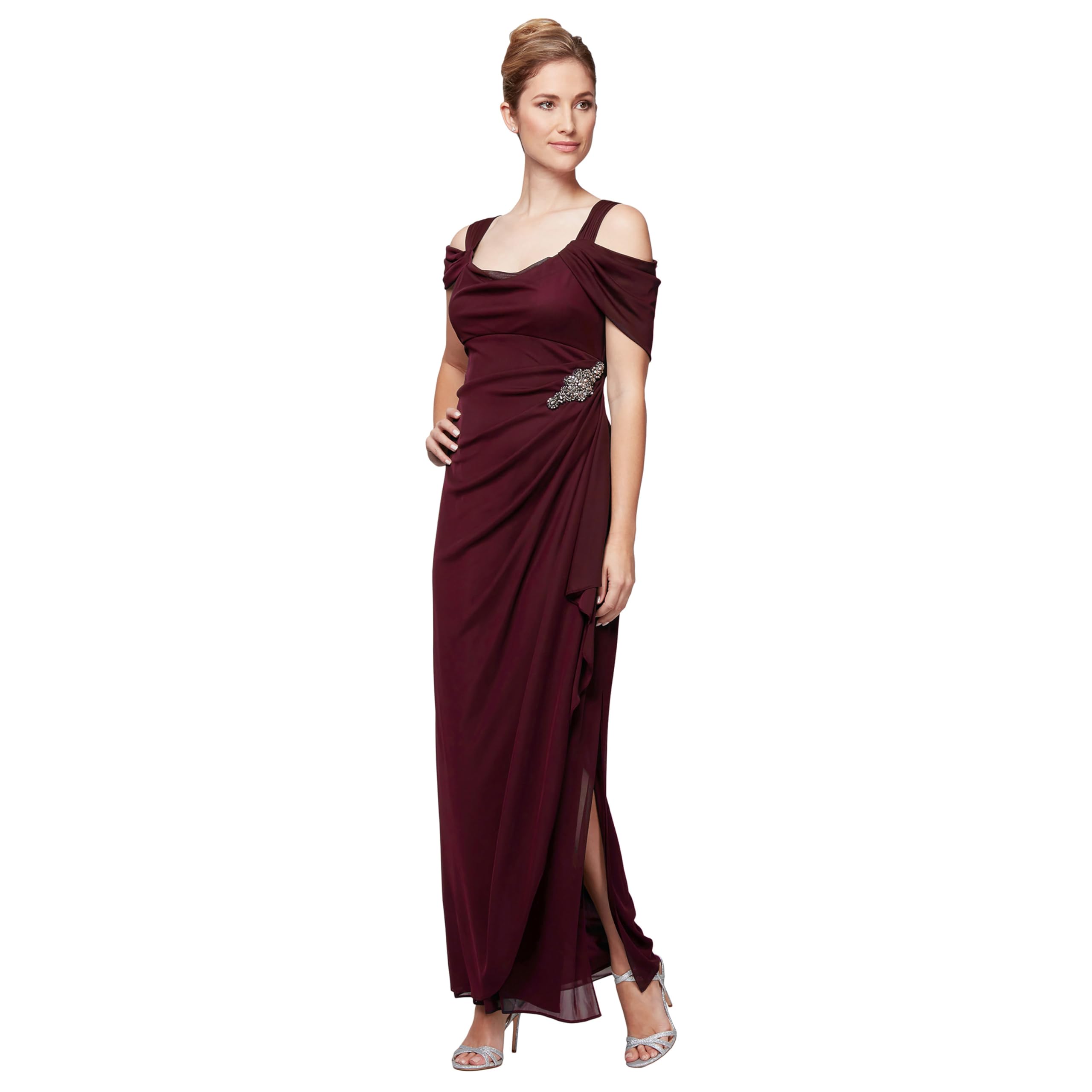 Women's Long Cold Shoulder Dress, Mother of The Bride