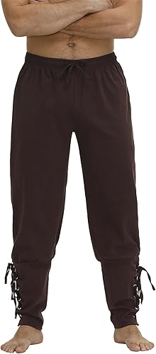 Miniatura 3 de Zhitunemi Pantalones de pirata vikingo para hombre disfraz renacentista para hombre, pantalones medievales - disfraces pirata de Halloween y feria