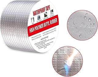 水漏れ防止テープ 補修テープ ブチルテープ 屋外 防水用ブチルテープ耐熱耐低温 高粘着性多用途強力 防水 テープ コンクリート 屋根防水 壁 耐水 雨漏り 補修 パイプ ホース 水道管 水漏れ 金属防水アルミテープ ガレージ防水 ビニール プール セメント ガラス 窓 鉄 船 テープ防水 幅10cm*長さ5m