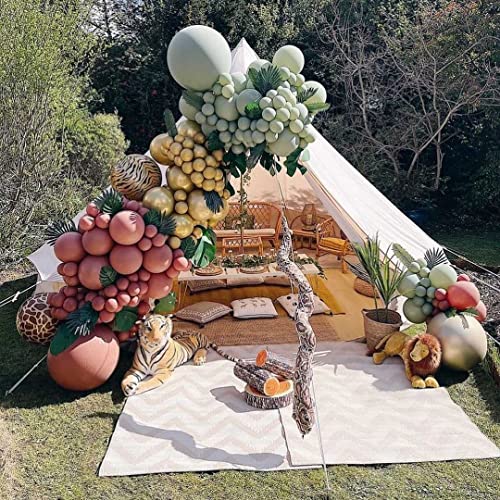 Light Brown Coffee With Sage Green Balloon Arch Kit For Party Birthday Wedding Engagement Anniversary Christmas Festival Picnic Or Any Friends & Family Party Decorations #TOP5