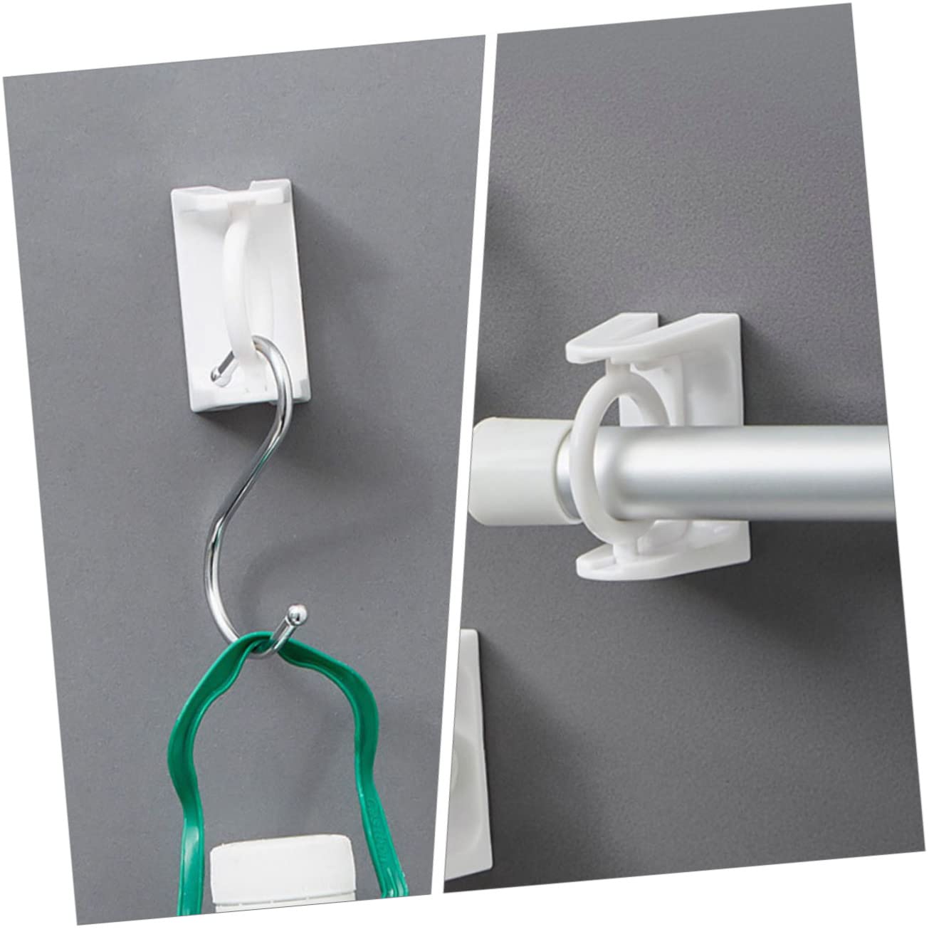 DECHOUS 3 Set di Ganci per Aste per Tende Facili da Installare Ganci per Aste per Tende Senza Chiodi per La Casa 4 Pezzi * 3