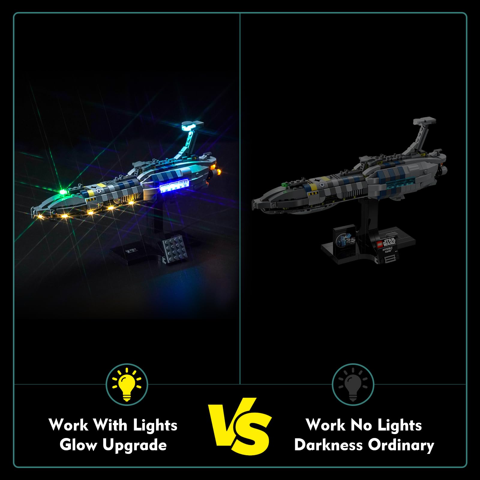 Light Kit for Lego Invisible Hand Starship Lighting Set for Lego 75377 Star Wars Invisible Hand Starship, Not Include Models - Image 3