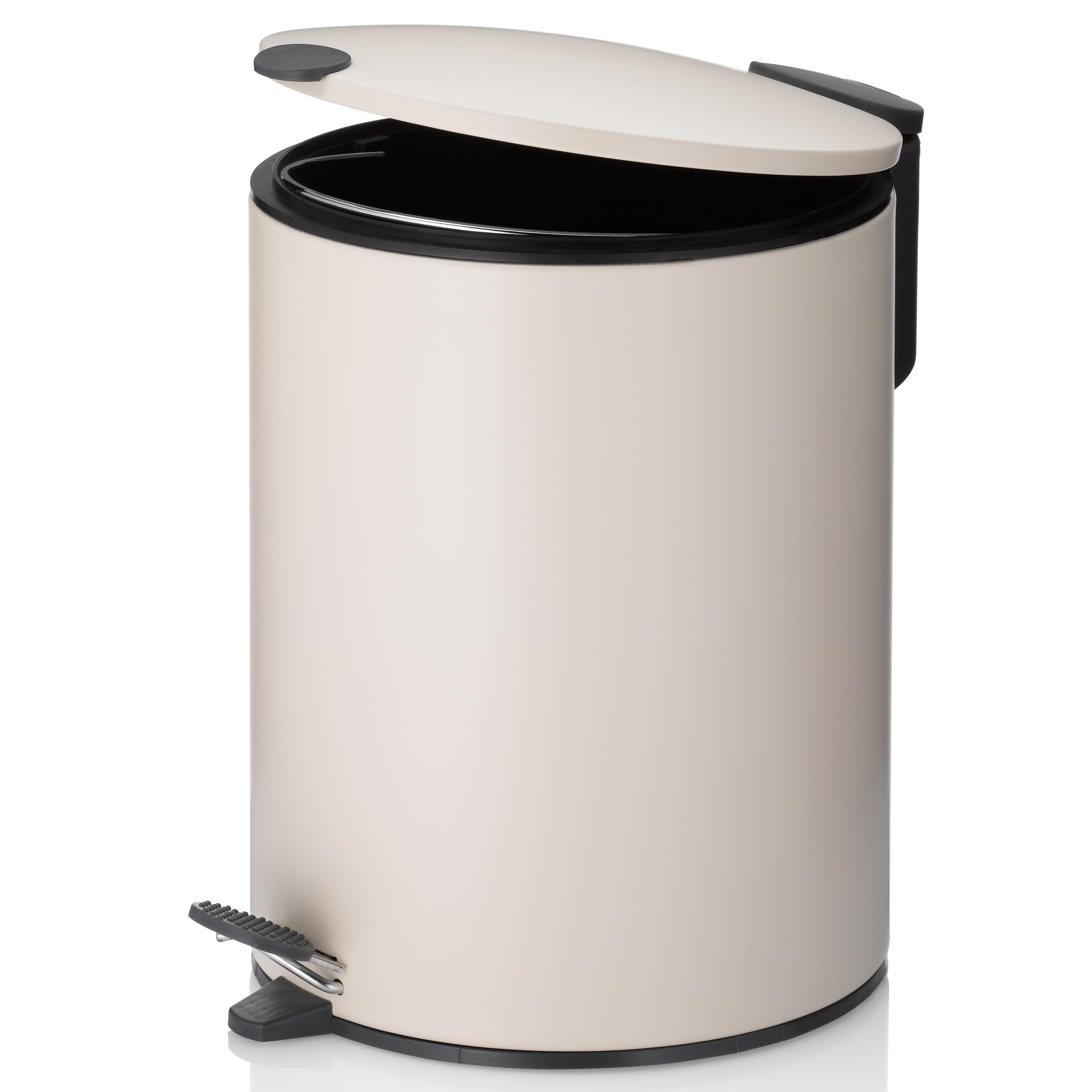 kela Cestino per cosmetici 5 l beige opaco, coperchio Silent Close, cestino a pedale per bagno MATS, cestino per bagno con sacchetto interno e manici per il trasporto