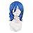 MapofBeauty 14 Inch/35 cm Short Cosplay Wolf Tail Synthetic Side Bangs Party Wig (Blue)