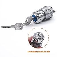 Vista 2 de mankk Interruptor de encendido de 3 cables con llave de 12 V, interruptor universal de arranque de motor, apagado/encendido (arranque), 3 posiciones