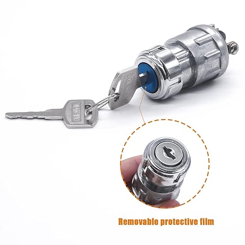 Miniatura 2 de mankk Interruptor de encendido de 3 cables con llave de 12 V, interruptor universal de arranque de motor, apagadoencendido (arranque), 3 posiciones