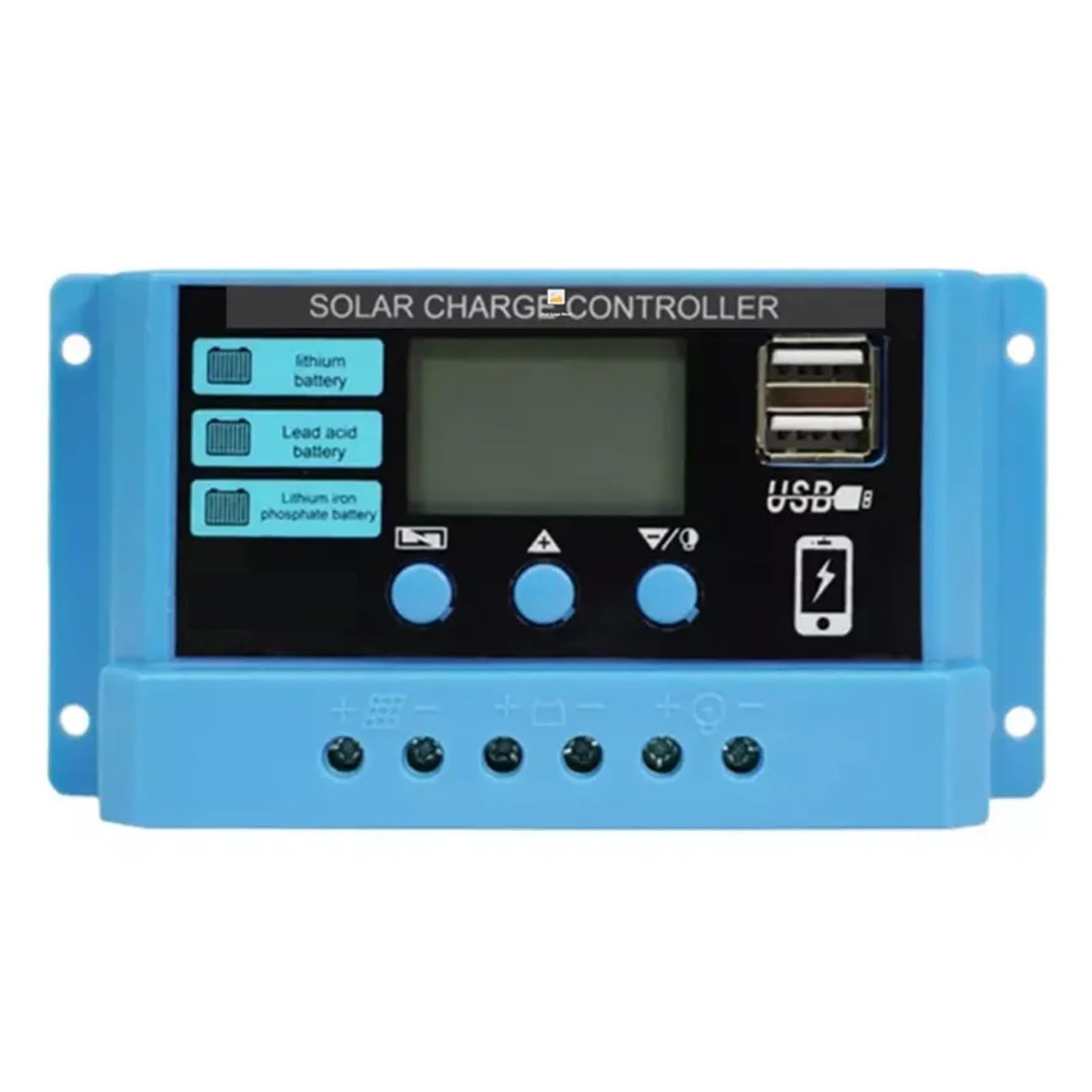 Controlador de carga solar 10A 12V 24V con pantalla LCD para paneles fotovoltaicos