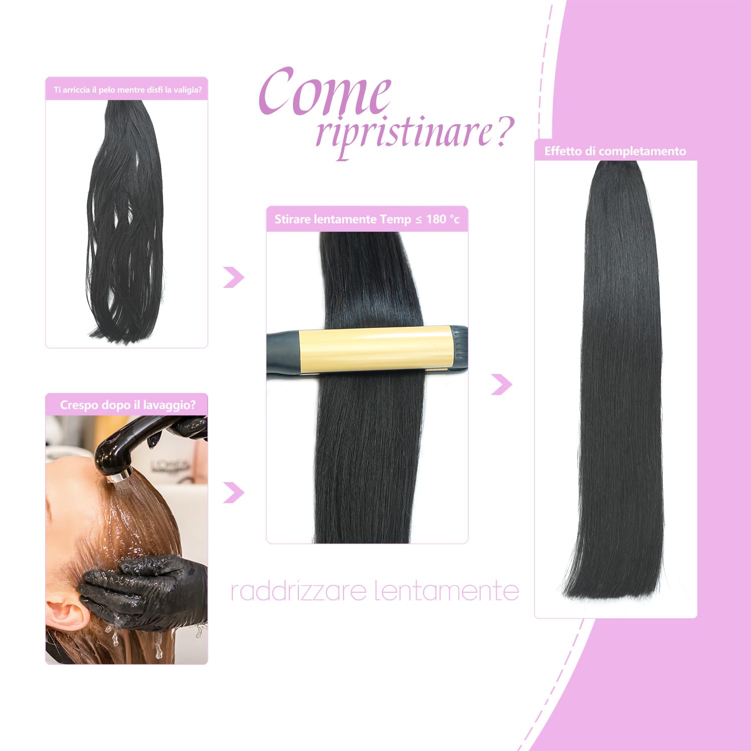 LieblichWelle Extension Capelli Veri Biadesivo Nero Naturale 35 cm, 20 pz, 40 g, Salon-Grade Qualità, Facili Comode da Indossare Per le Giovani Donne (Nero Naturale, 35 cm)