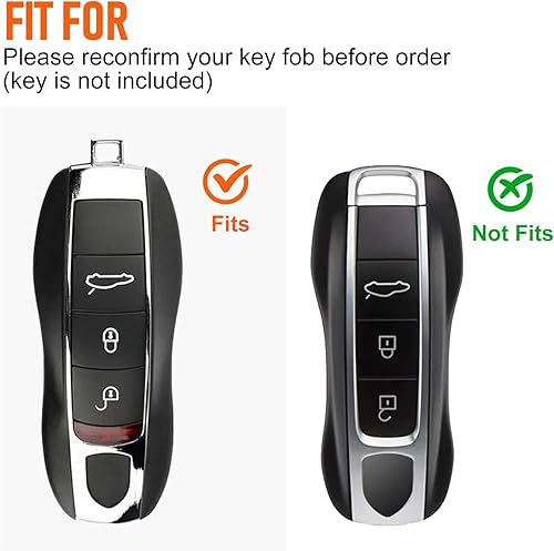 Vista 5 de Funda para llavero Porsche 911 Cayenne Panamera Macan 718 Boxster Cayman 3 botones, funda de TPU (blanco)