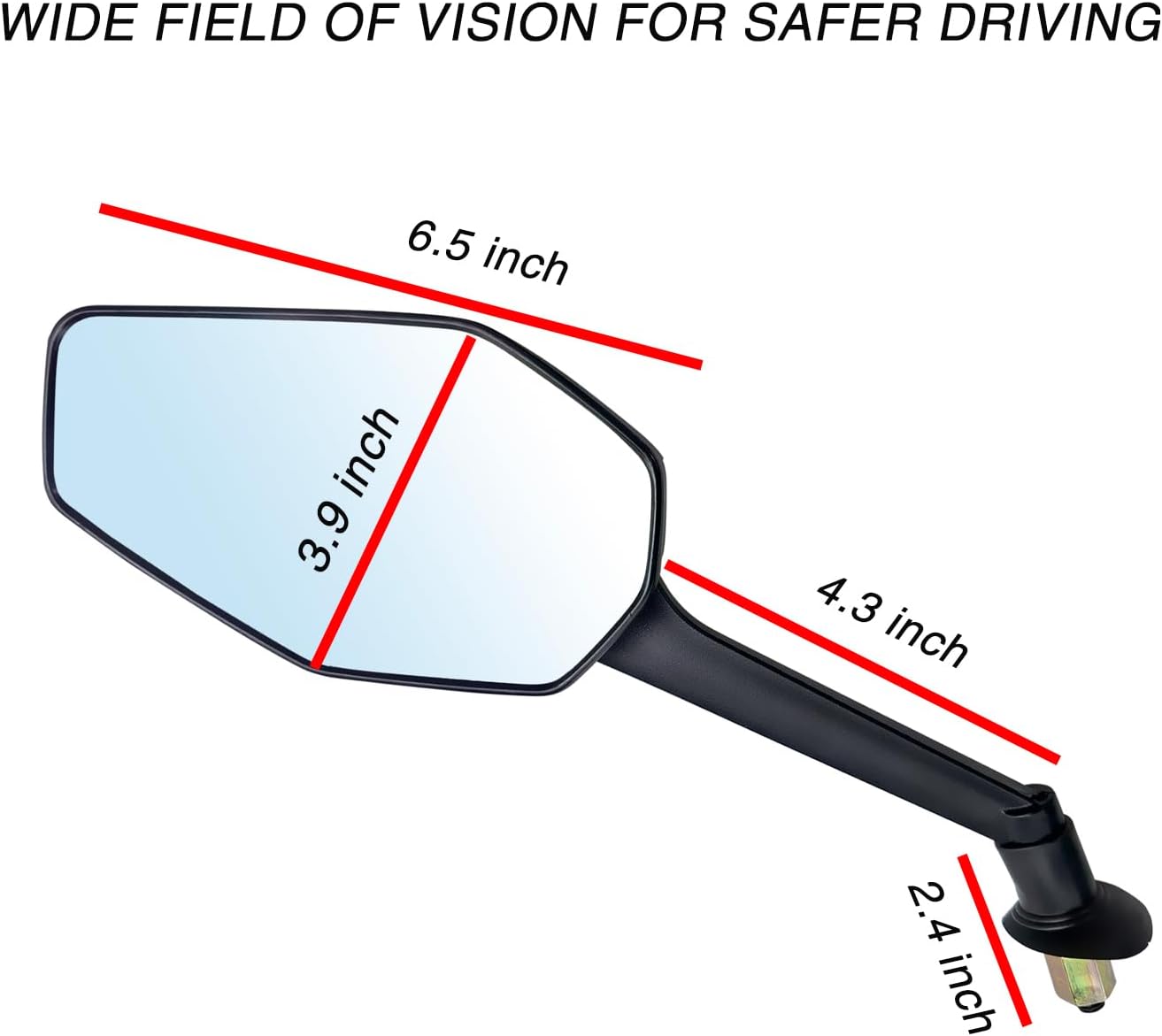 Mamiko 8MM Motorcycle Mirrors Universal for 7/8"Handlebars Bike Mirror Compatible with ATV Snowmobile Scooter Moped Dirt Bike Sportsman - gray line - Image 2