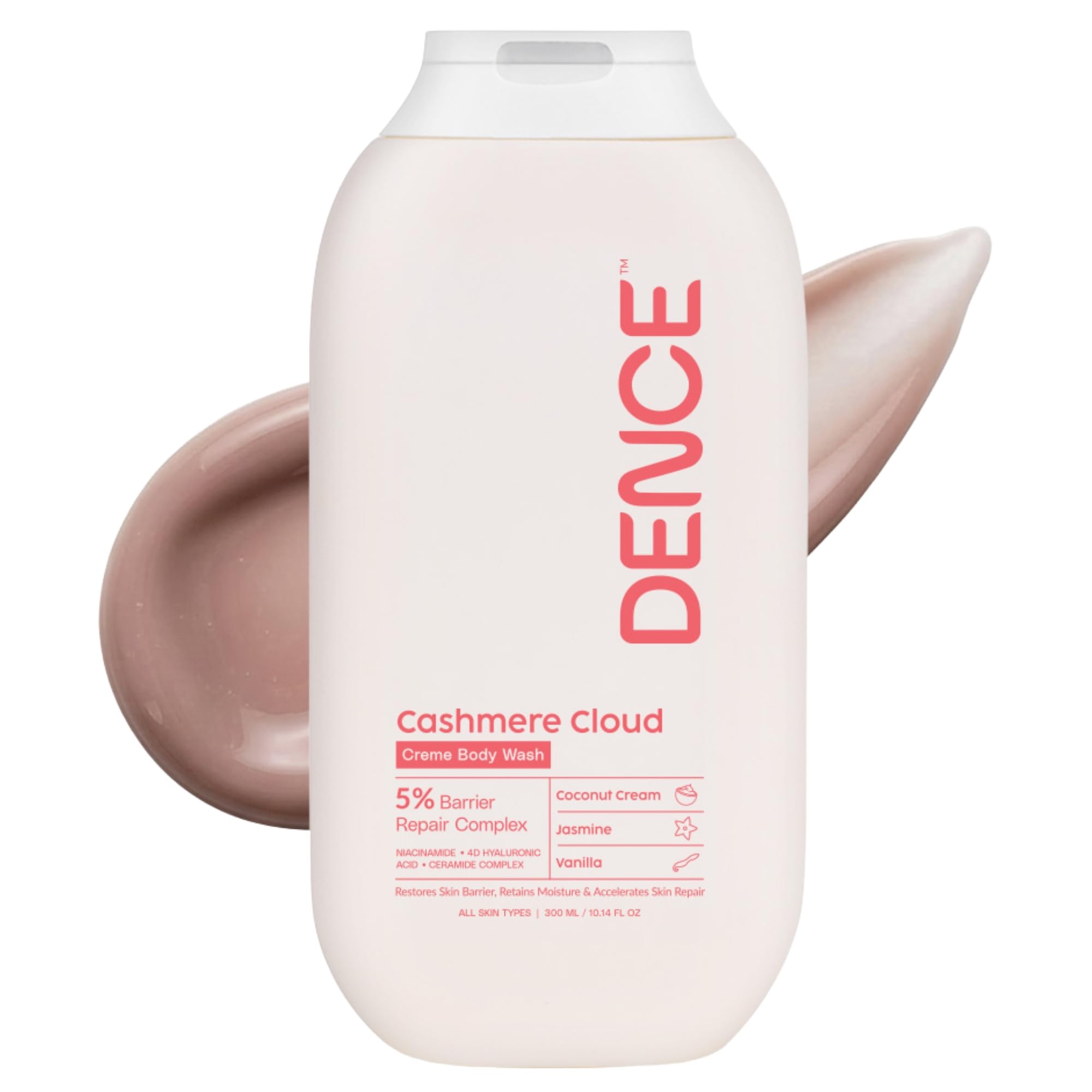 DENCE Cashmere Cloud Barrier Repair Body Wash with Ceramide Complex, Hyaluronic Acid & Niacinamide | For Dry & Damaged Skin | Coconut Cream & Vanilla Fragrance| Sulphate-Free | 300 ml-picture-33