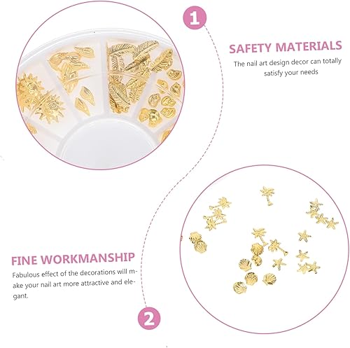 Miniatura 2 de Balacoo 1pc Rivet mariposas decorativas para pared Nail Art Decor Accessories Nail Beach Hollow Out Charm Decorate Japanese Square Nail Art Metal