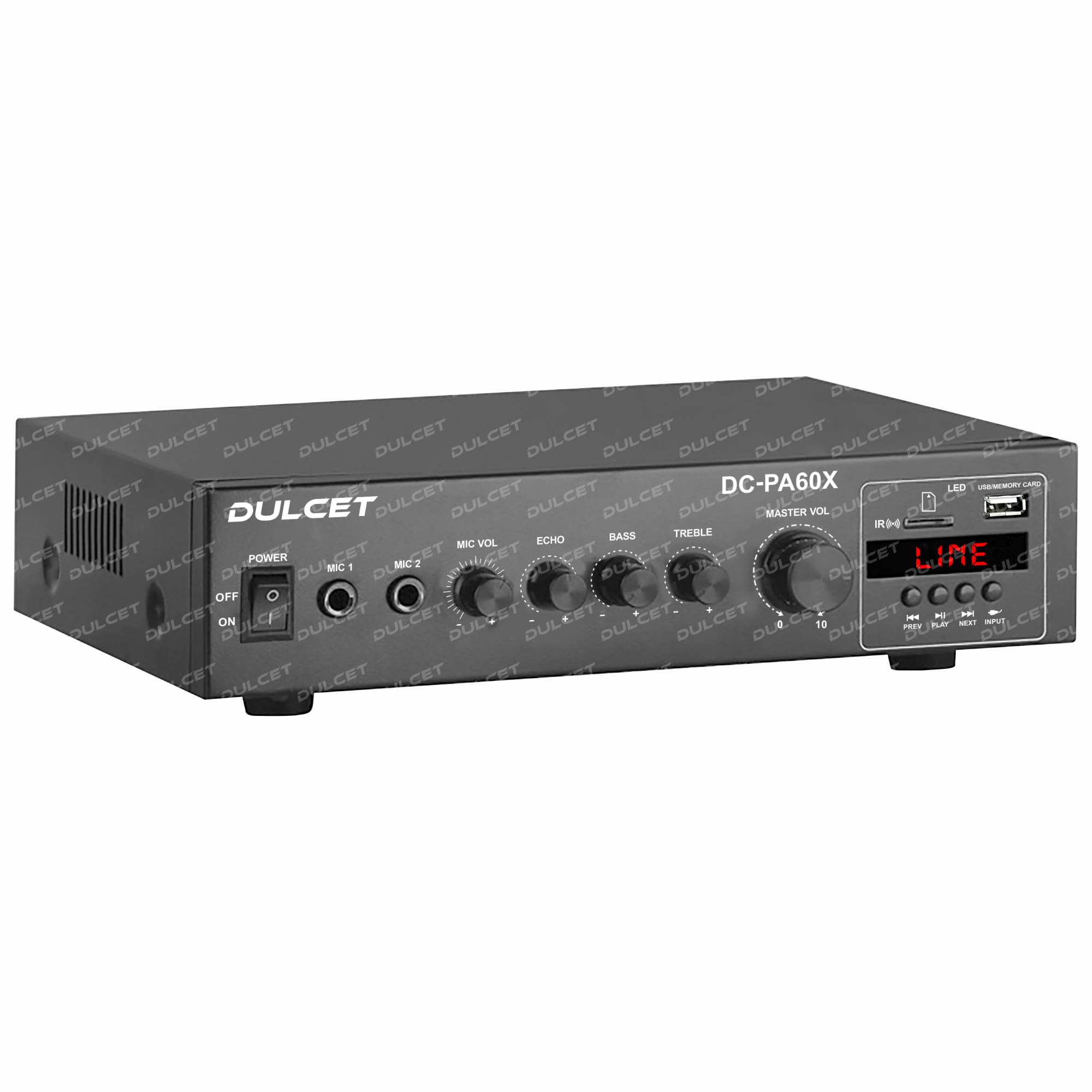 Dulcet DC-PA60X 60W High Power Mono Public Address Amplifier with 70/100V Constant Supply Output specifically for PA Wall Speaker, Horn Speakers, Outdoor & Ceiling Speakers with Line Transformer