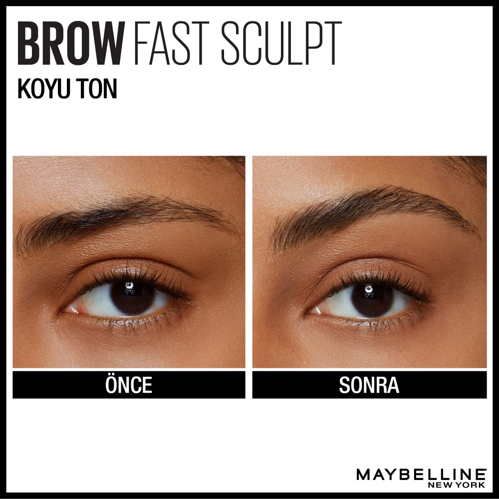 Maybelline New York Gel Mascara Sopracciglia Brow Fast Sculpt, Pettina e Definisce con Precisione, Lunga Tenuta, 06 Marrone Scuro, 2, 8 ml, Confezione da 1