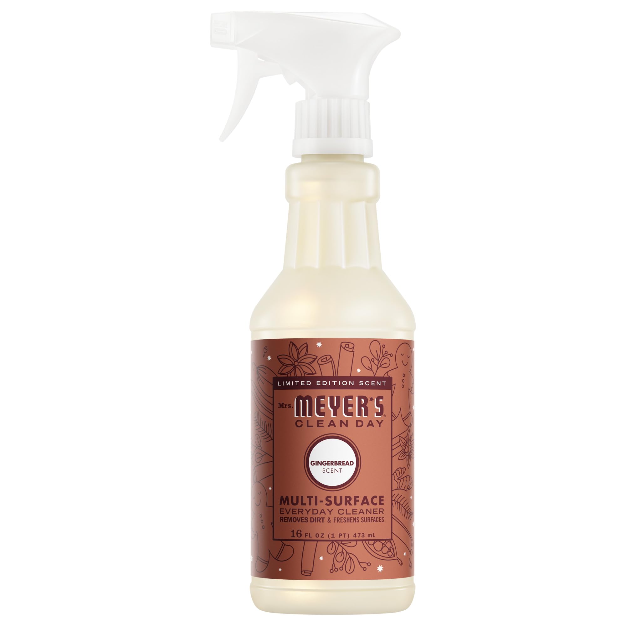MRS. MEYER'S CLEAN DAY Multi-Surface Everyday Cleaner, Limited Edition Gingerbread Scent, 16 Ounce Bottle