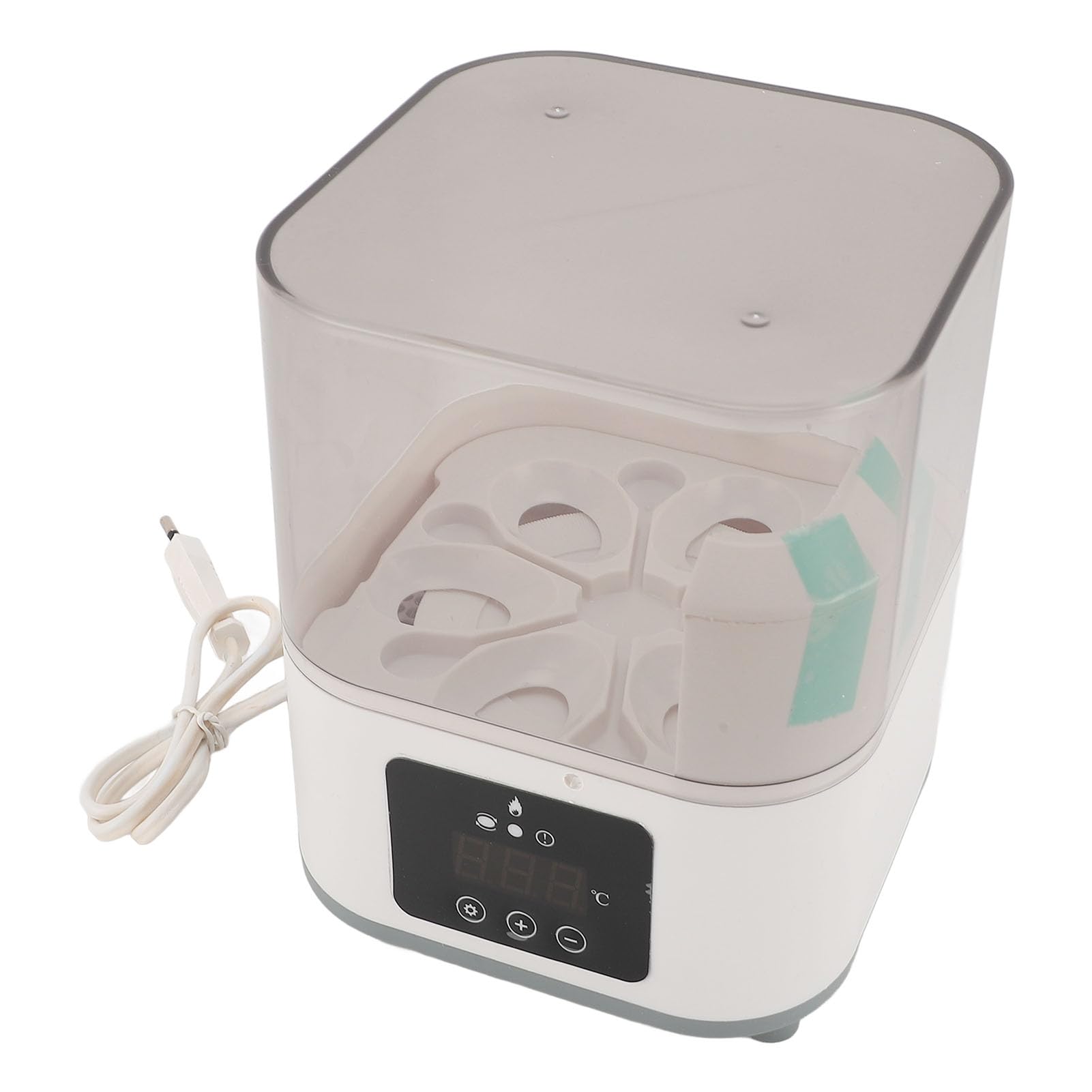 SENECESLI 6 Incubatore di Uova con Display a Temperatura, Tornatore di Uova Automatico per Cova di Polli, Finestra Trasparente a 360 Gradi, Incubatrice per Polli