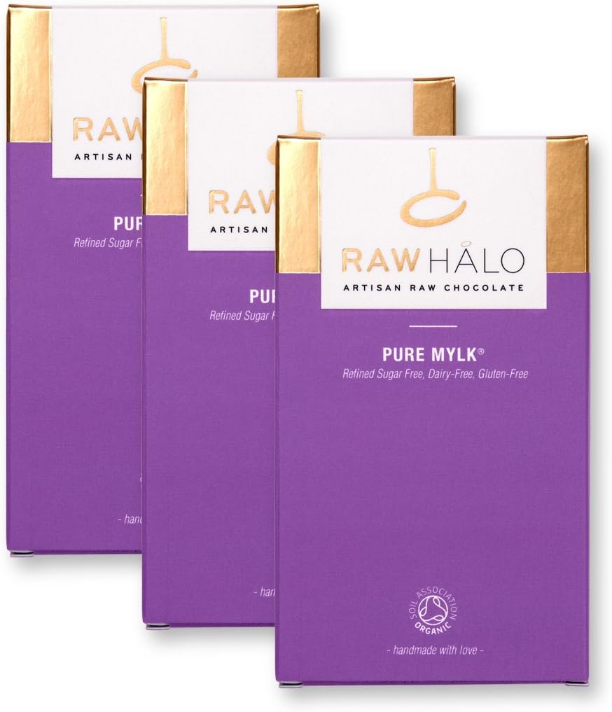 Raw Halo Pure Mylk Organic Raw Chocolate Bar, 35g (Pack of 3)