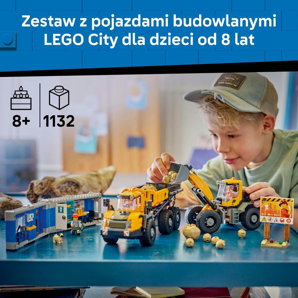 LEGO City Wywrotka i ładowarka czołowa 60494 | Maszyny budowlane dla dzieci, zestaw klocków konstrukcyjnych, prezent dla chłopca i dziewczynki, dla 8-latka, 1132 elementy