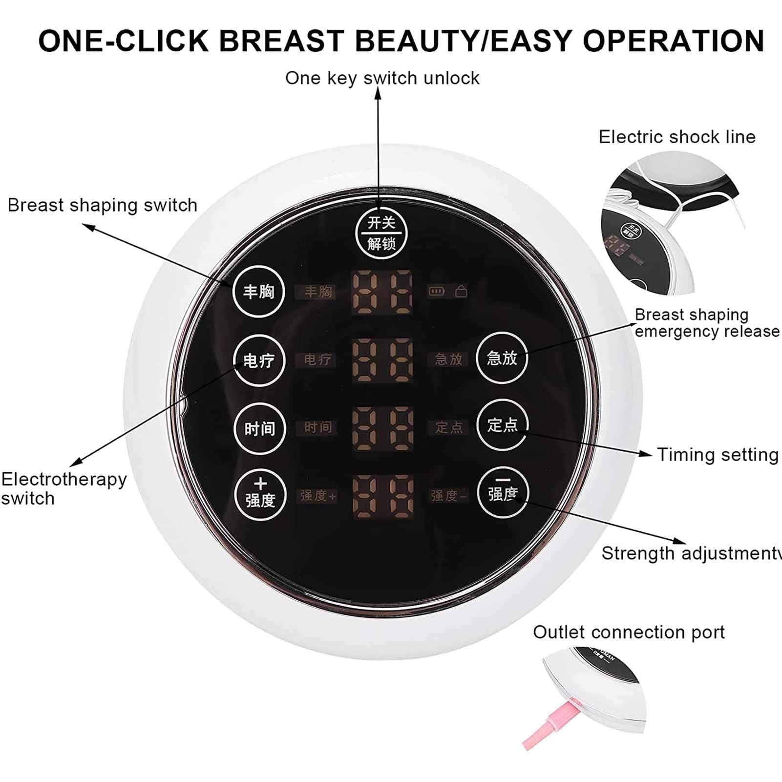 Aumentador de Senos Eléctrico, Mama Ventosa de Vacío liposucción Aparato, Eléctrico Silicona de la Salud del Seno Masajeador, Prevent Sagging and Dredge Breast