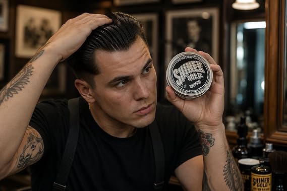 Shiner Gold Pomade | Strong Hold | High Shine | Water-based | Coconut Scent, 4oz