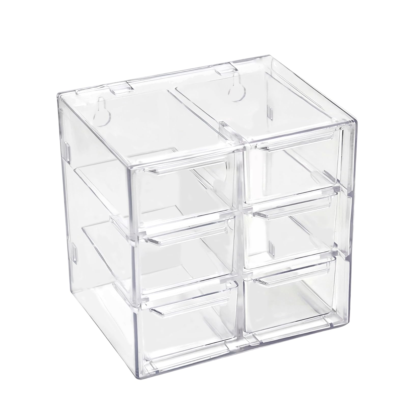 Mini organizer da scrivania con 9 cassetti, in plastica, per artigianato, gioielli, cosmetici, trucco e forniture per ufficio, rosa, 18 x 12 cm, confezione da 4