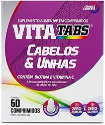 Vitatabs Cabelos E Unhas 60 Comprimidos Suplemento Com Biotina Zinco Vitaminas A E C Uso Diário