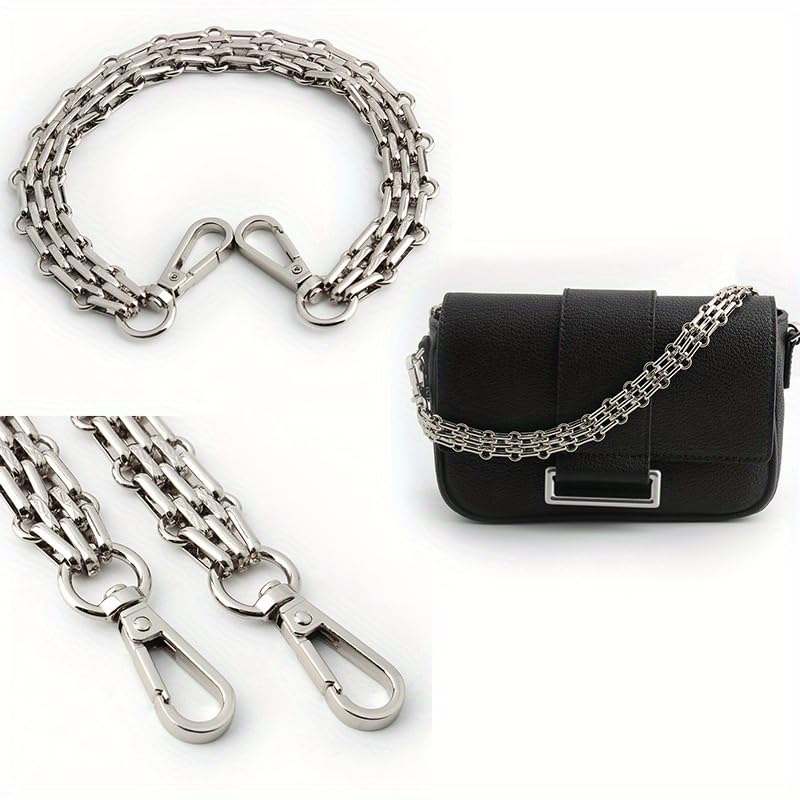 Cadena para Bolso 30-60-100-120cm 16mm Plata Pulida Bolso Cadena de Metal Correa de Bolso Cadena de Hombro DIY Cadena de Bolso Cruzado Cadena Bolso(Total 60cm)