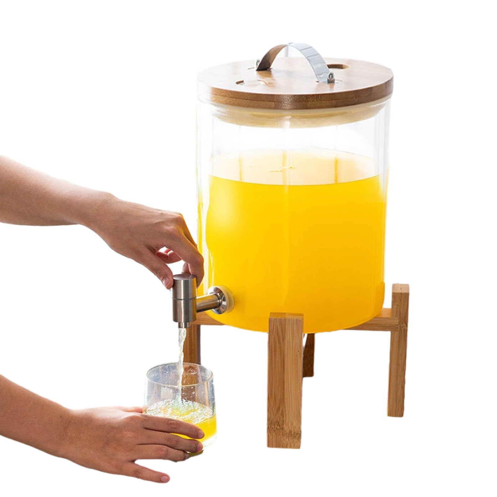 AYCDL Beverage Dispenser with Stand, 3L Drink Dispenser for Parties, 304 Stainless Steel Spigot for Hot or Cold Drinks, Ideal for Bars, Water and Events,5L