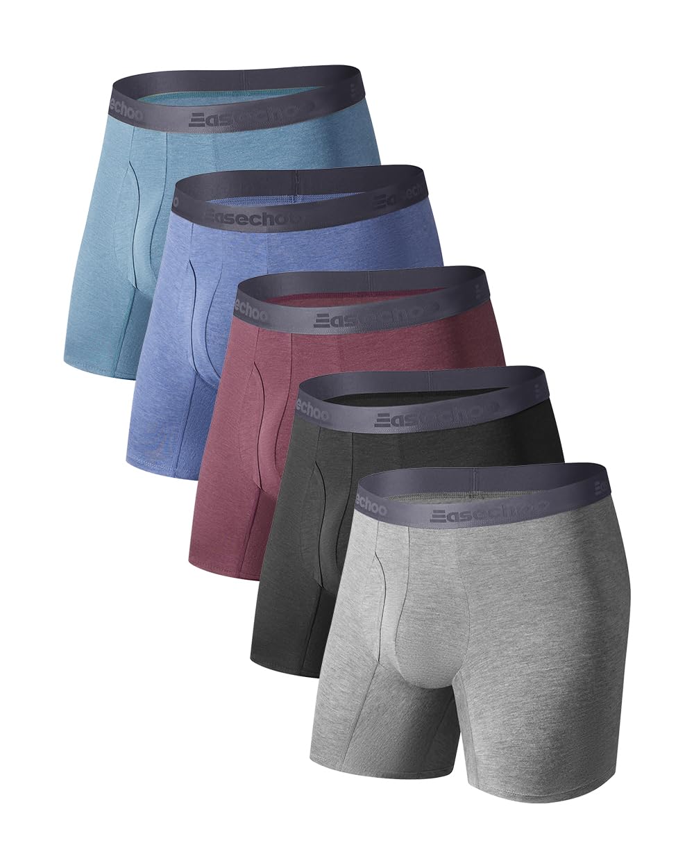 Mens Underwear Rayon Made from Bamboo Boxer Briefs Ultra Soft Cool Breathable No Riding Up Long Leg 5