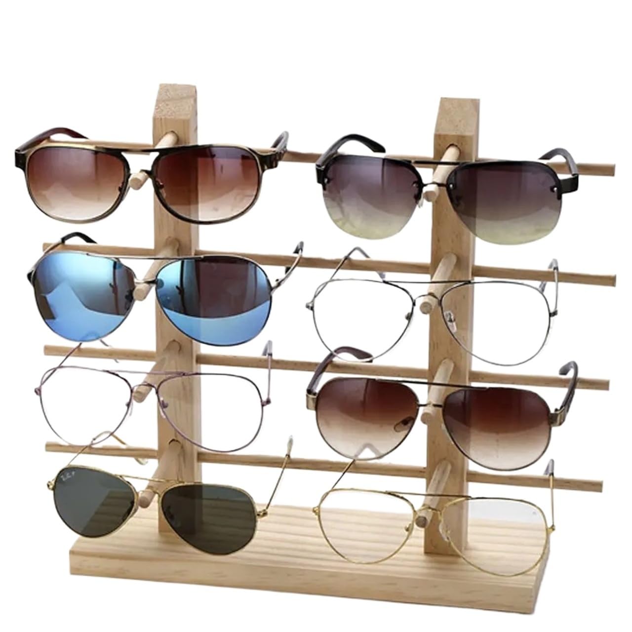 Porta Occhiali Porta Occhiali da Vista Gioielli Espositori for Sole in Legno Multistrato Scaffale for Coppie Vetrina for Donna | Color8